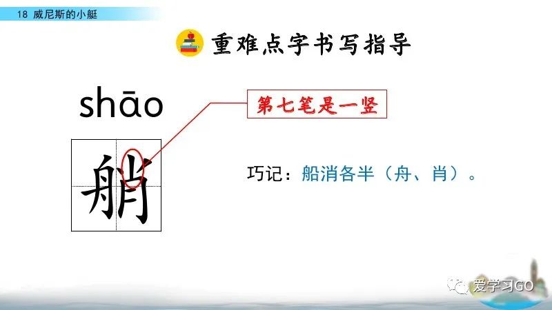 部编版五年级下册第18课《威尼斯的小艇》知识要点+图文讲解