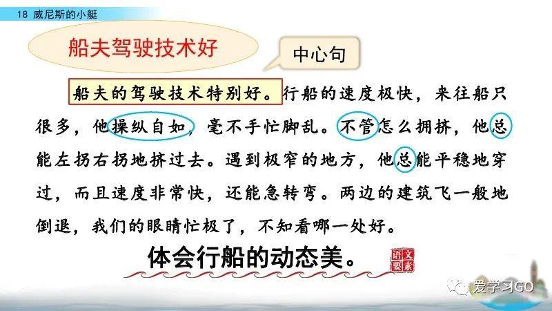 部编版五年级下册第18课《威尼斯的小艇》知识要点+图文讲解