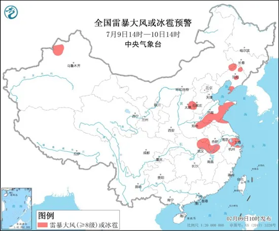 强对流预警发布！辽宁上海等地有8-10级雷暴大风或冰雹-大风雷电大雨预报