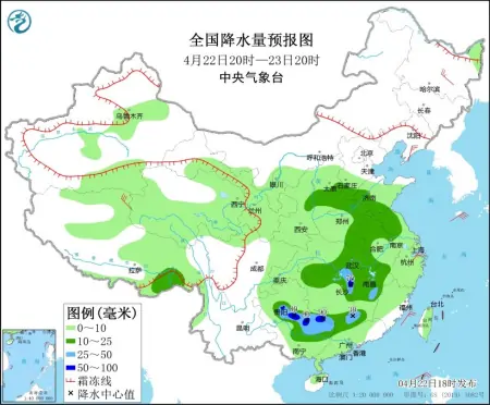 中央气象台：我国中东部有大范围降水天气 江南华南有强对流天气（中国东部主要降水类型）
