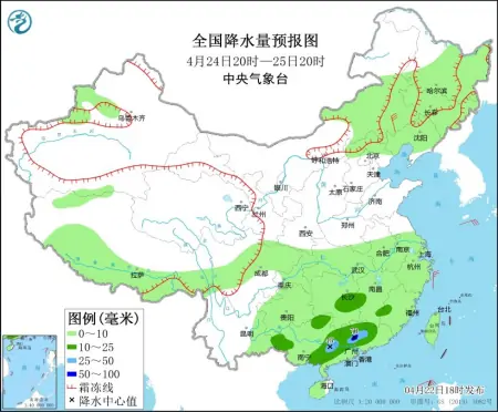中央气象台：我国中东部有大范围降水天气 江南华南有强对流天气（中国东部主要降水类型）