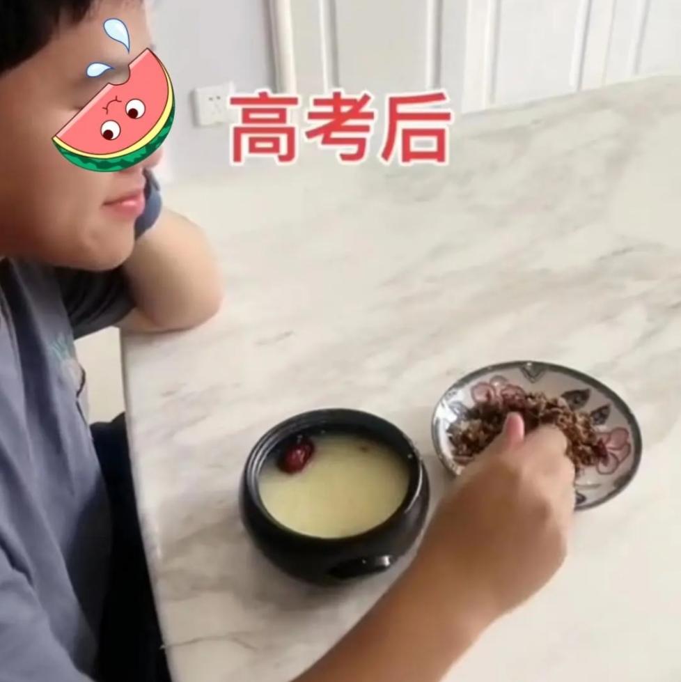 等我被名校录取的！学生晒高考前后伙食照对比，主打一个两极反转-高考前饭菜高考后饭菜