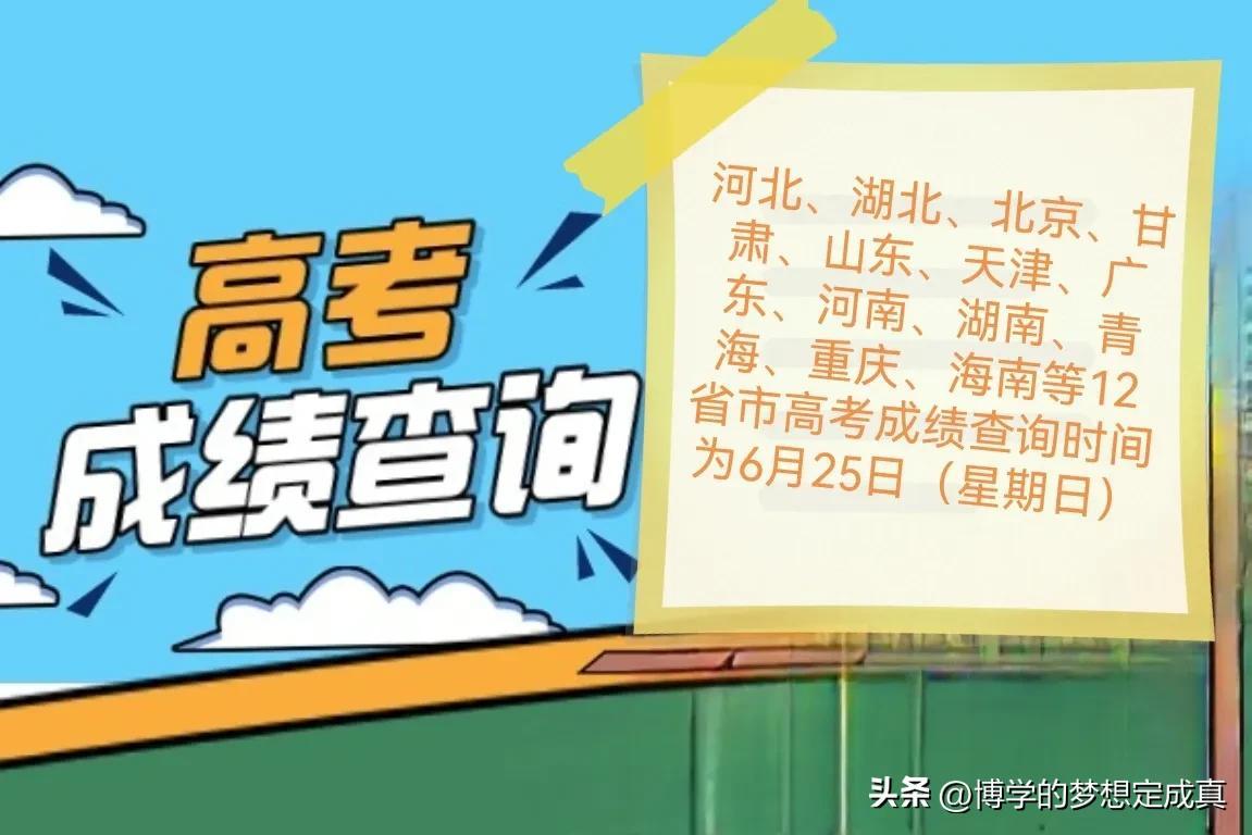 全国31省市高考成绩查询时间公布-各地高考成绩查询时间表格