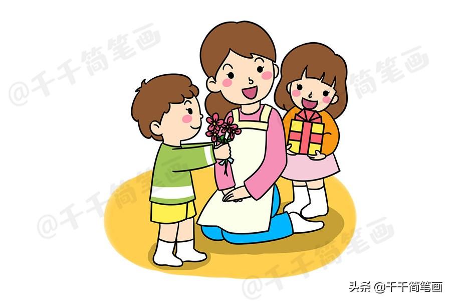 母亲节主题绘画素材，简单又漂亮的手抄报素材，快教孩子画起来吧（母亲节手绘画海报）