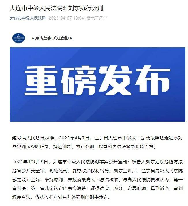 大连开宝马撞人致5死案司机刘东被执行死刑（大连宝马撞人视频原视频）