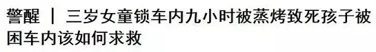 痛心！4岁女童在车内不幸身亡，“凶手”又是它……（小女孩闷死在车里）