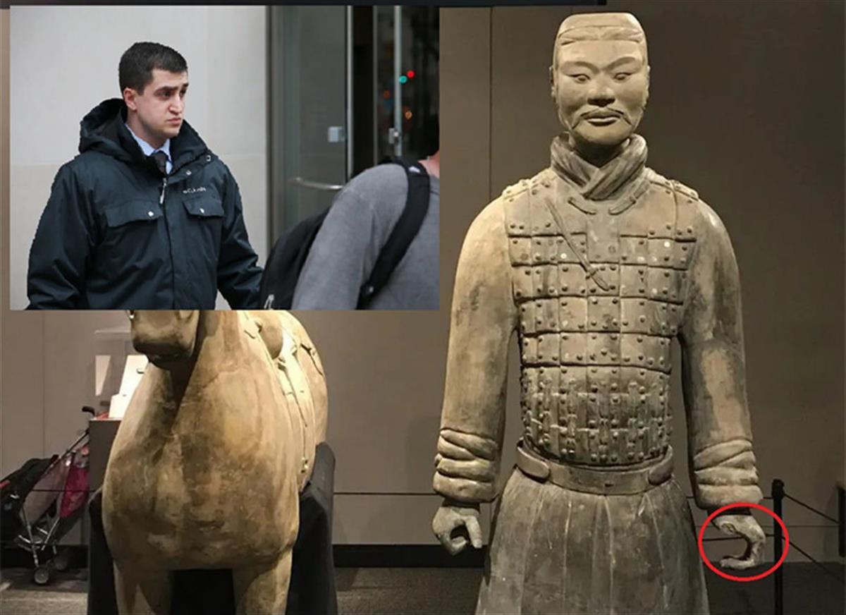 承认掰断并偷走兵马俑手指，美国男子或被轻判，网友怒了：欧美治安太自信（美国男子掰断兵马俑）