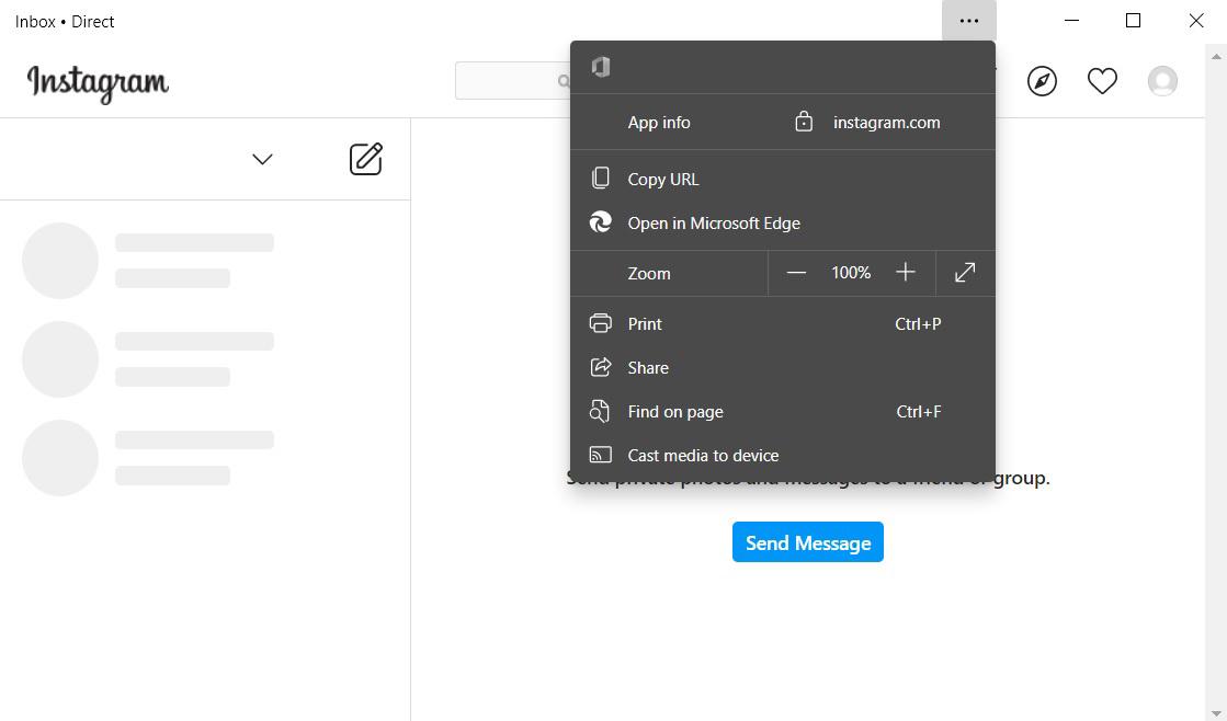 Instagram Win10 版已升级为 Edge PWA 应用，还不能发布照片