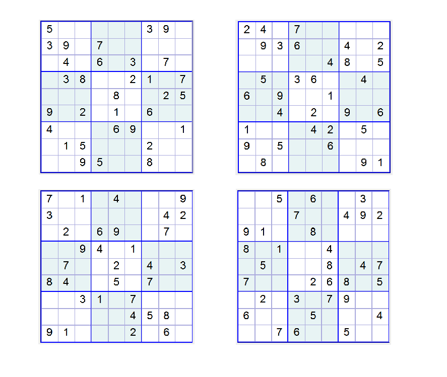 入门班数独7，九宫数独练习和方法（100道）-数独九宫规律
