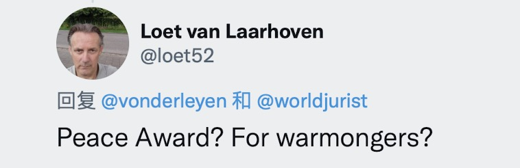 冯德莱恩代欧盟委员会领“世界和平与自由奖”，网友不满：给战争贩？-冯得莱恩
