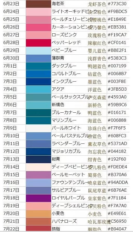 365天出生日所对应的不同颜色，你是什么颜色？-365天出生年月日期性格分析