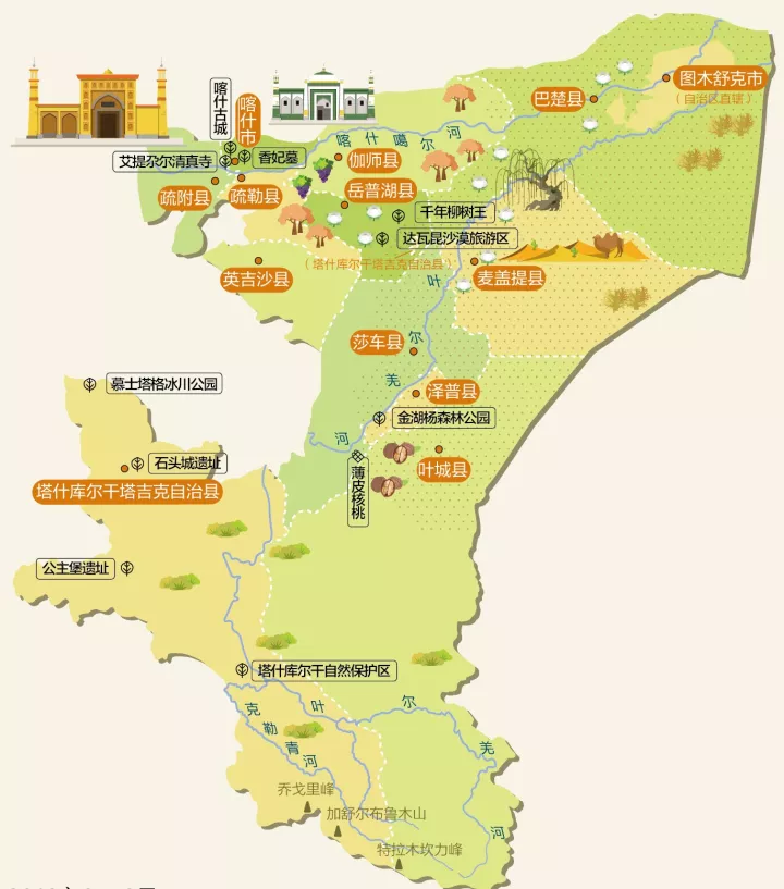 新疆旅游必备高清人文地图+4市5州5地区-新疆人文地理特征