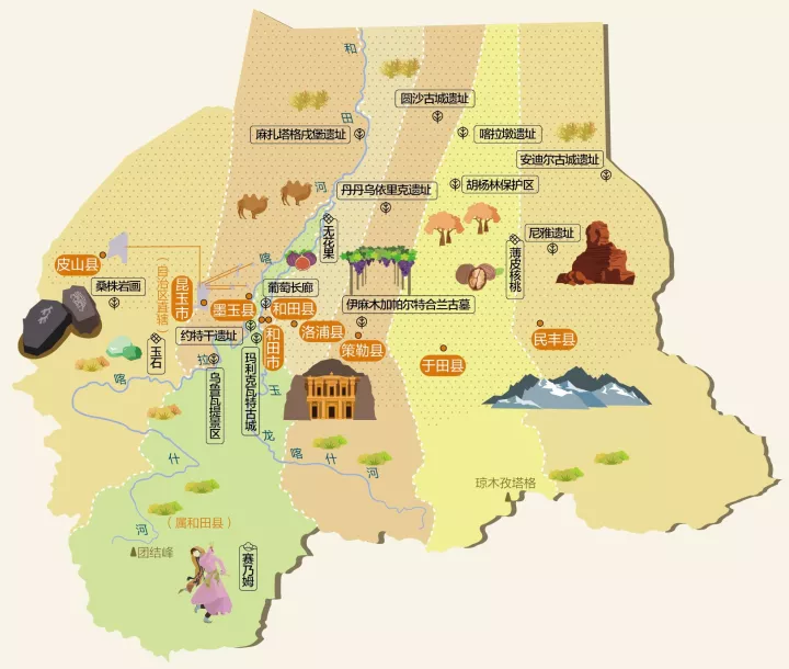 新疆旅游必备高清人文地图+4市5州5地区-新疆人文地理特征