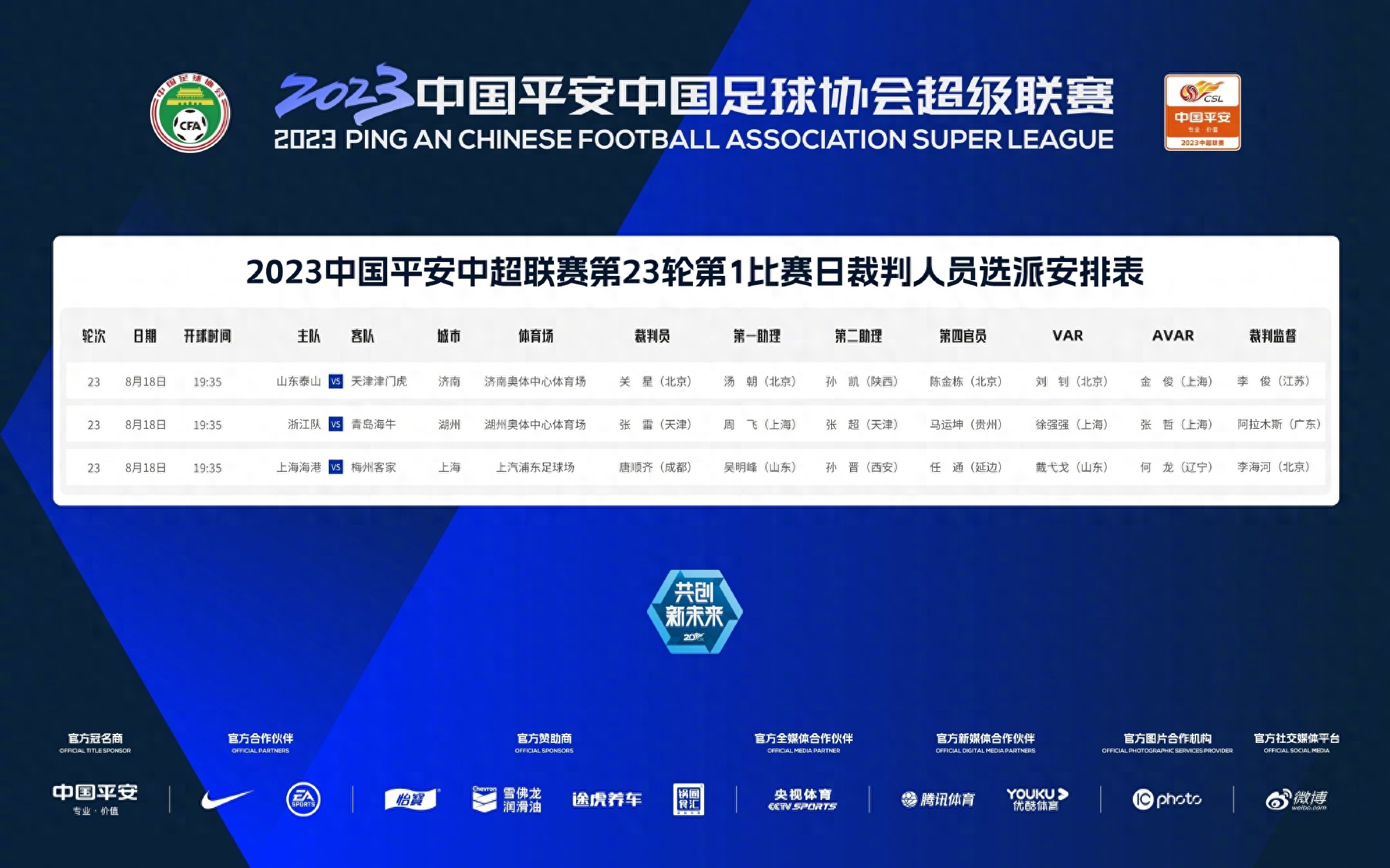 中超裁判安排：关星执法泰山战津门虎，唐顺齐主哨海港踢梅州-中超裁判名单个人简介