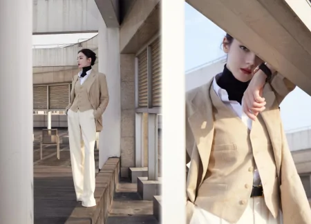 迪丽热巴女霸总造型上线，穿素色西装搭阔腿裤，酷飒又有型！-迪丽热巴西装超清头像