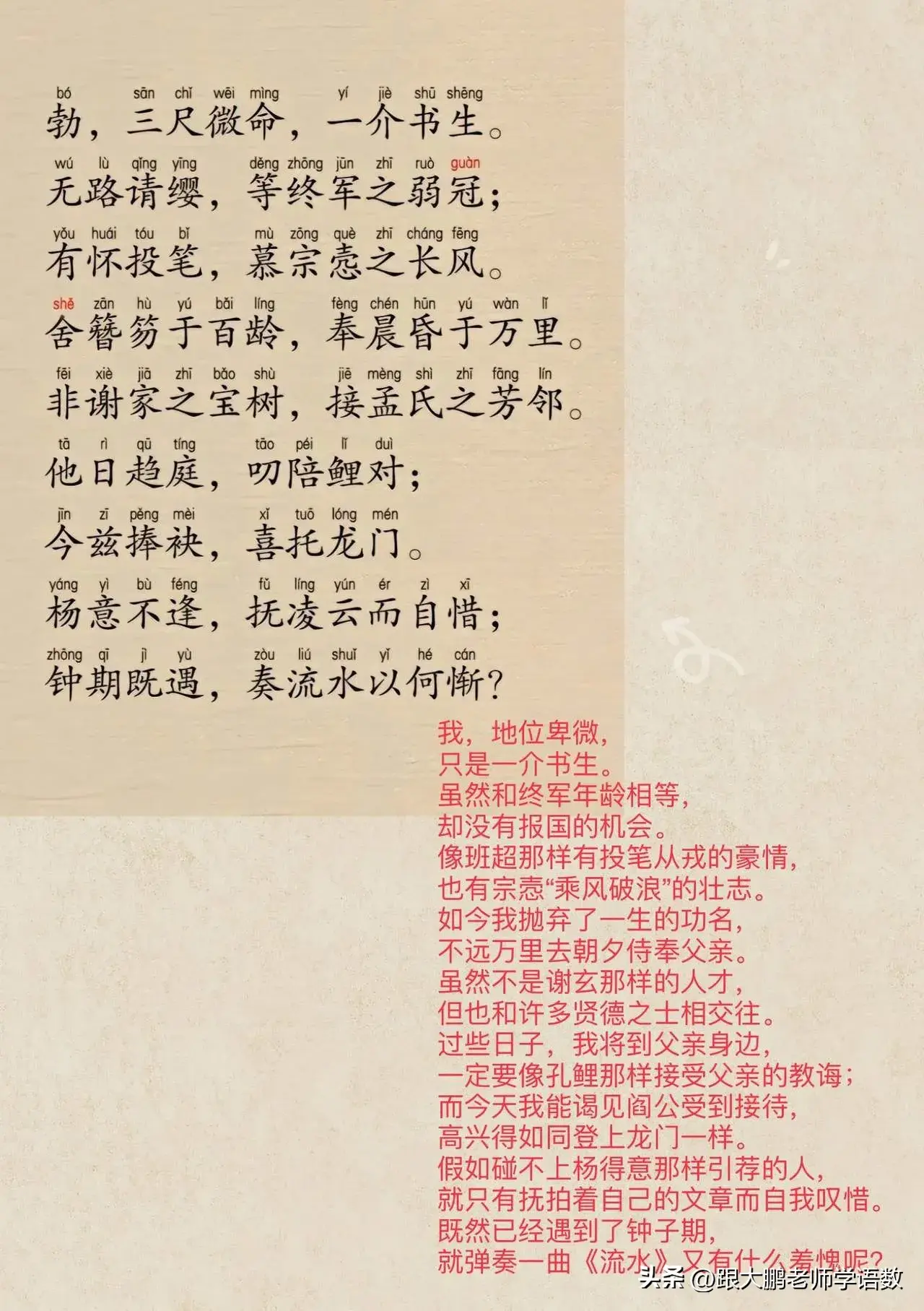 千古第一骈文《滕王阁序》，带拼音翻译，轻松读懂这篇传世佳作！-滕王阁序注音版可打印