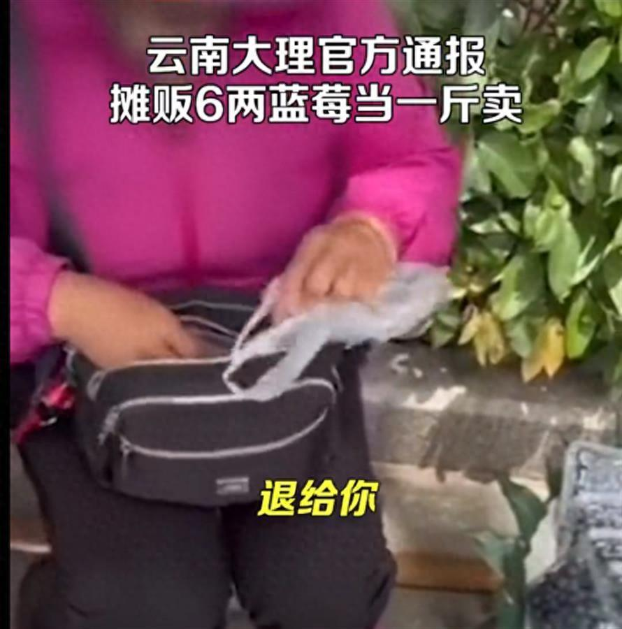 6两蓝莓当成1斤卖，商贩还称“这边都是这样子”，宰客岂能如此理直气壮？