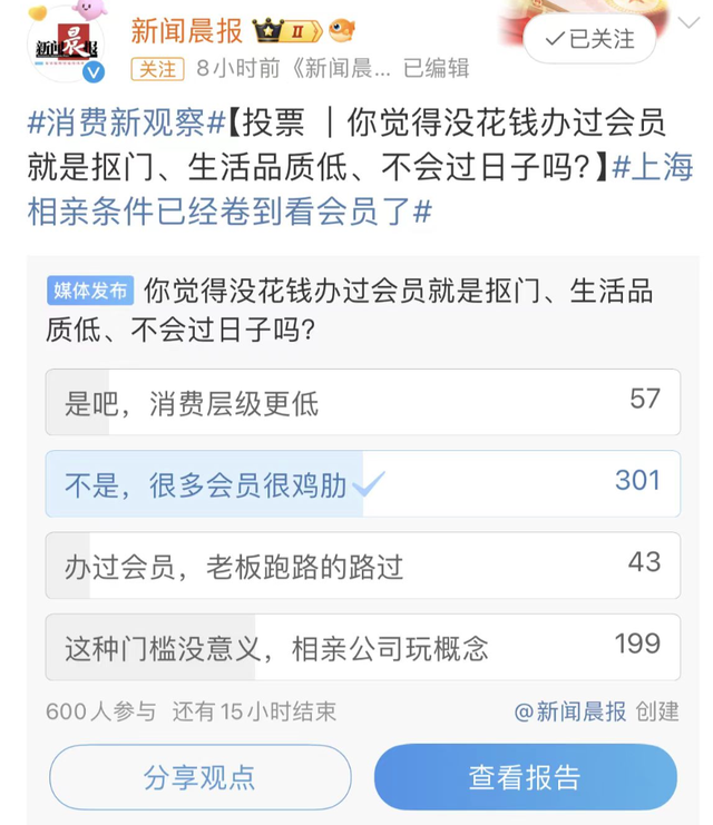 上海相亲角现新择偶条件要求“会员男”，家长：看不懂，条件好低