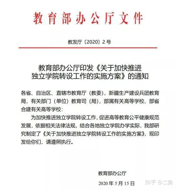 教育部官宣：这些独立学院都要转设、更名！了解一下