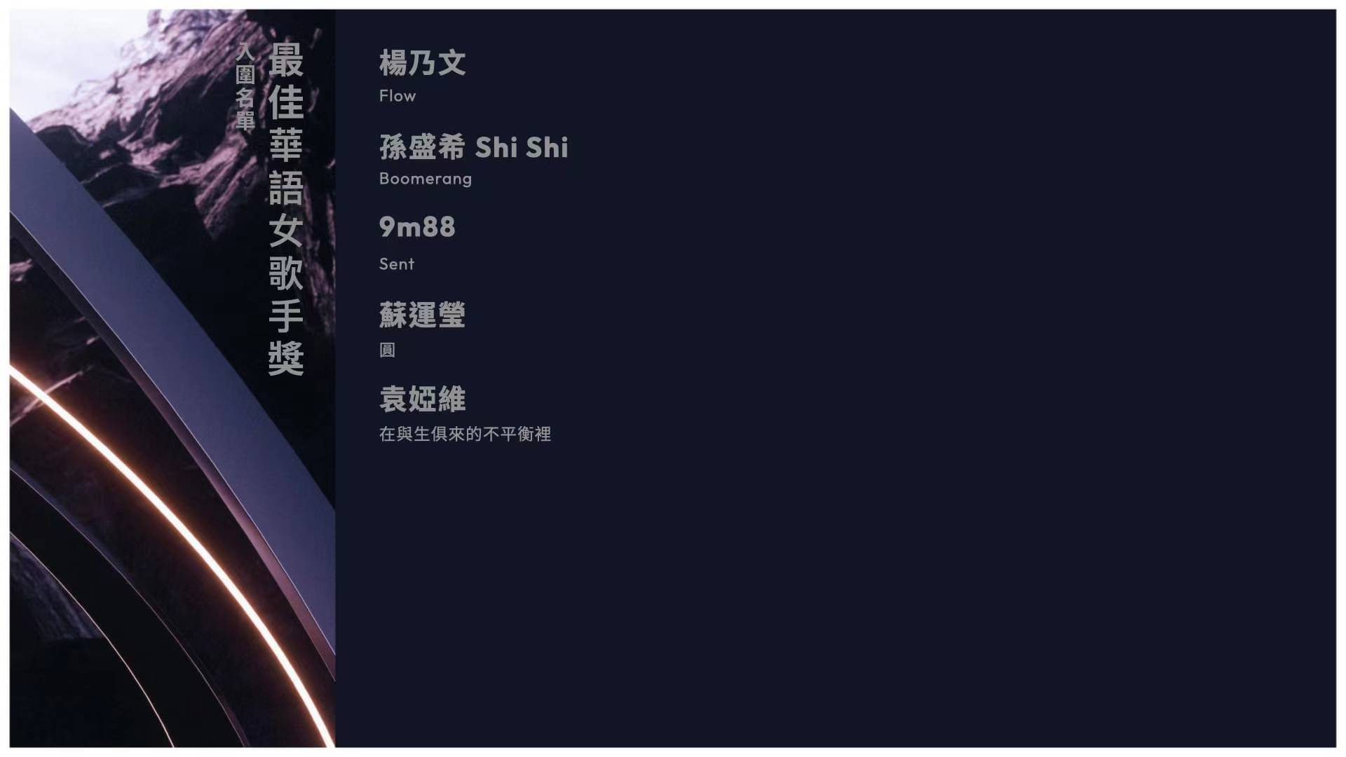 苏运莹入围第35届金曲奖最佳华语女歌手