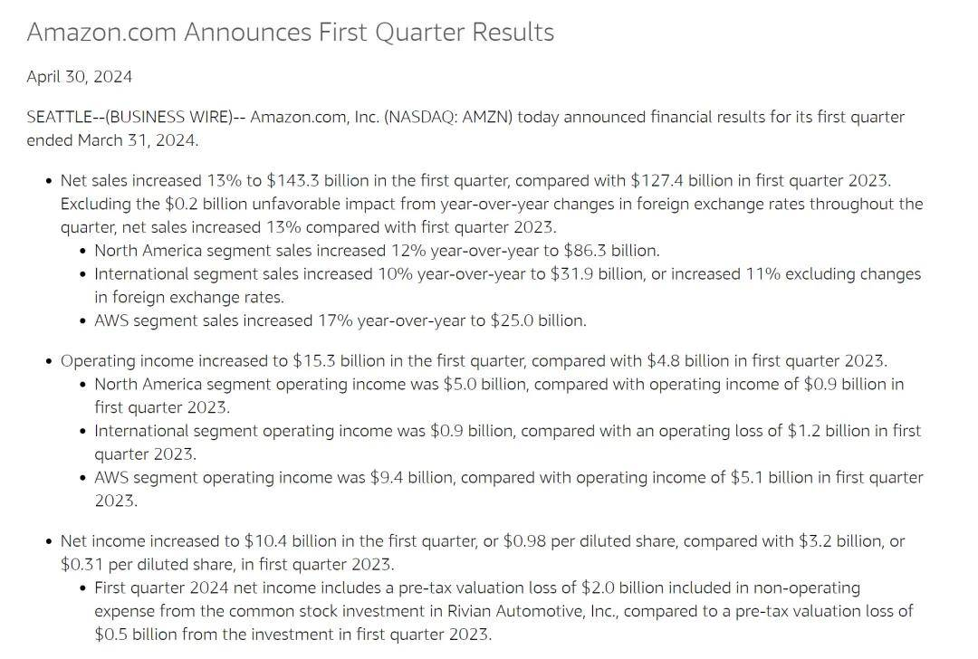 一季度营收超预期！亚马逊仍为首选电商平台