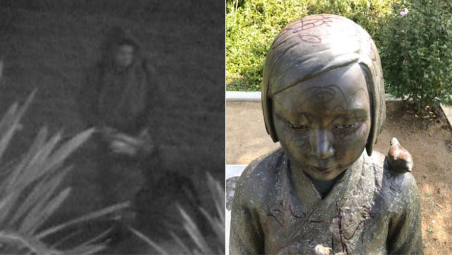 美国加州一处“慰安妇”雕像再次遭人破坏-美国加州现况