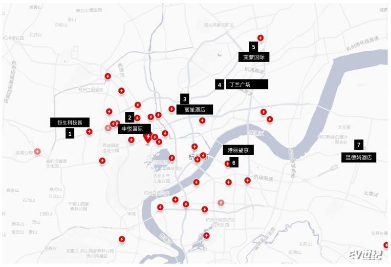点线面多维一体 特斯拉超充网络杭州7站同开-杭州特斯拉超充站点图