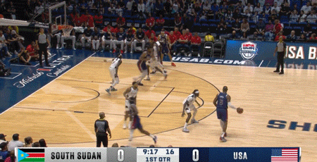 詹姆斯上篮绝杀！美国队1分险胜南苏丹！CBA外援和库里对飚三分-詹姆斯带领美国队
