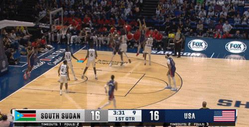 詹姆斯上篮绝杀！美国队1分险胜南苏丹！CBA外援和库里对飚三分-詹姆斯带领美国队