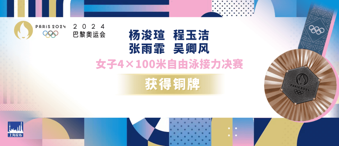 【奥运】打破亚洲纪录！女子4×100米自由泳接力获铜牌-女子4×200米自由泳接力赛