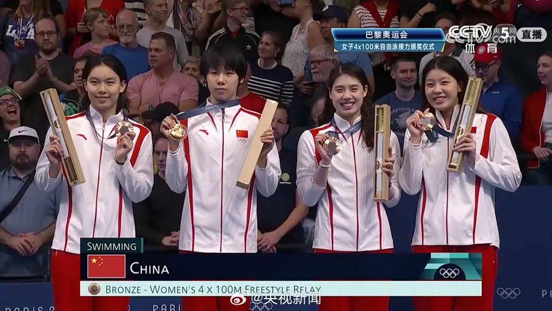 【奥运】打破亚洲纪录！女子4×100米自由泳接力获铜牌-女子4×200米自由泳接力赛