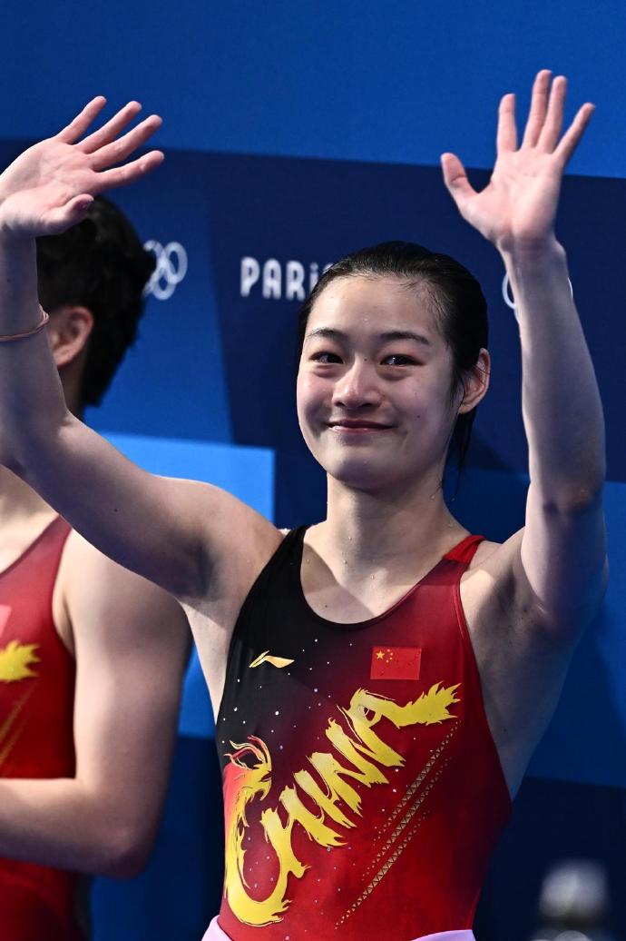 巴黎奥运陈艺文跳水金牌？广州塔为陈艺文亮灯？要被全红婵笑死了-陈艺文夺3米板冠军