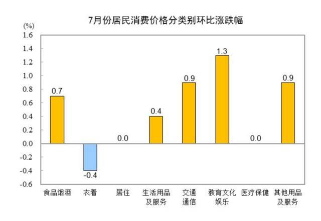中国7月CPI同比增至0.5%，PPI同比下降0.8%-中国七月cpi数据
