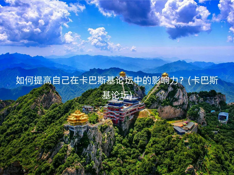 如何提高自己在卡巴斯基论坛中的影响力？(卡巴斯基论坛)